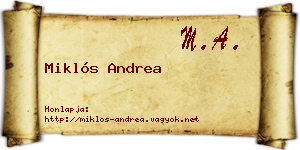 Miklós Andrea névjegykártya