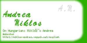 andrea miklos business card